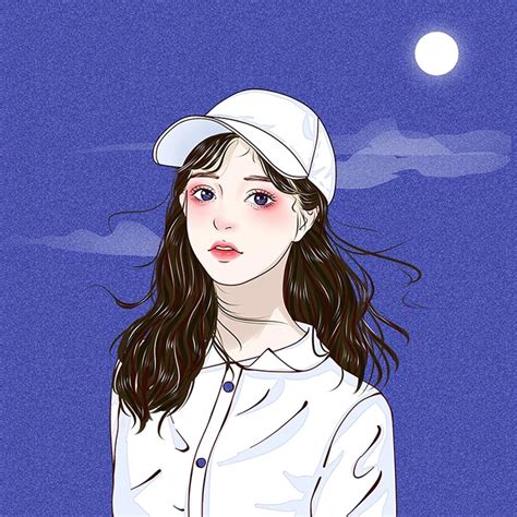 温柔风头像女生手绘黑白
