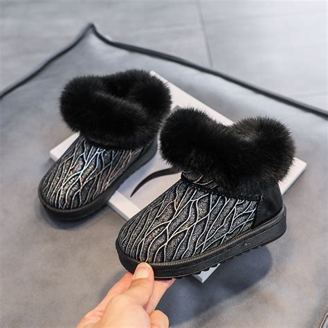 儿童冬季保暖雪地靴家居防滑防水小孩棉靴户外学生运动加厚小棉鞋