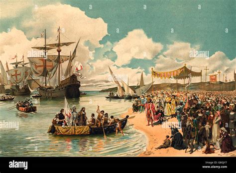 The departure of Vasco da Gama to India in 1497 Alfredo Roque Stock ...