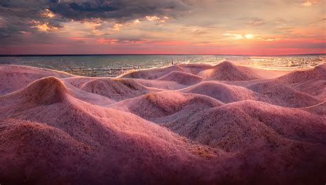 粉色的沙滩(风景静态壁纸) - 静态壁纸下载 - 元气壁纸