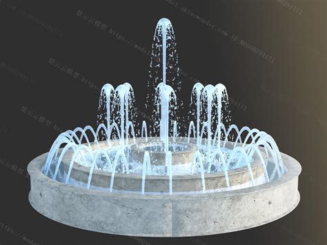 欧式雕塑喷泉旱喷水景模型+免费3D模型下载+免费SU模型下载+炫 ...