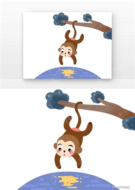 猴子捞月图片