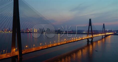 武汉长江大桥夜景,都市风光,建筑摄影,摄影素材,汇图网www.huitu.com