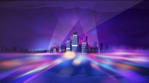 梦幻聚光灯霓虹城市蓝色舞台背景图gif动图下载-包图网