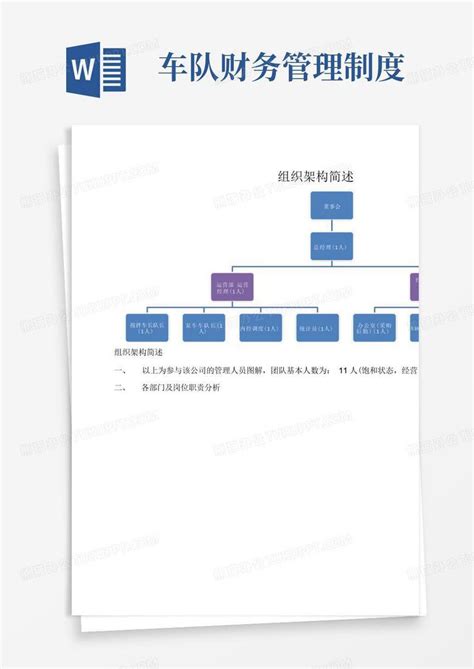 车队管理架构及部门职责(修复的)Word模板下载_熊猫办公