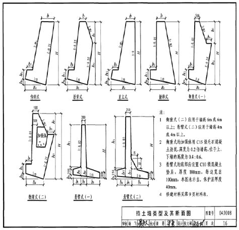 5类挡土墙结构构造图2019（CAD）-混凝土节点详图-筑龙结构设计论坛