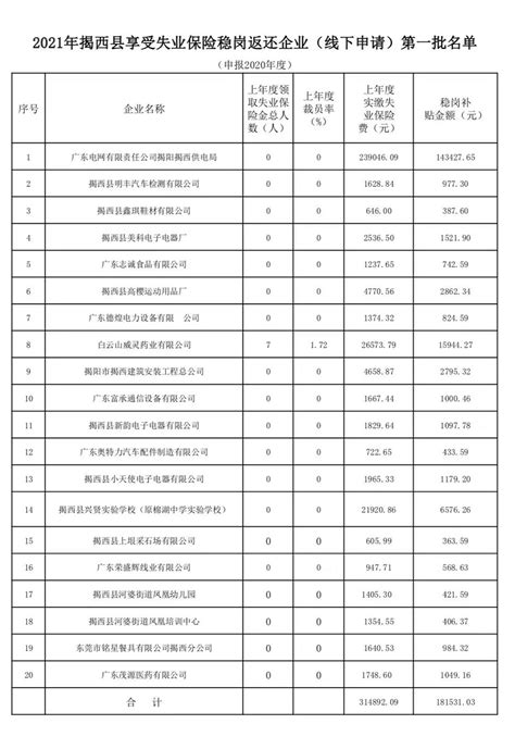 关于揭西县云水清环保有限公司申请小微企业社保补贴的公示