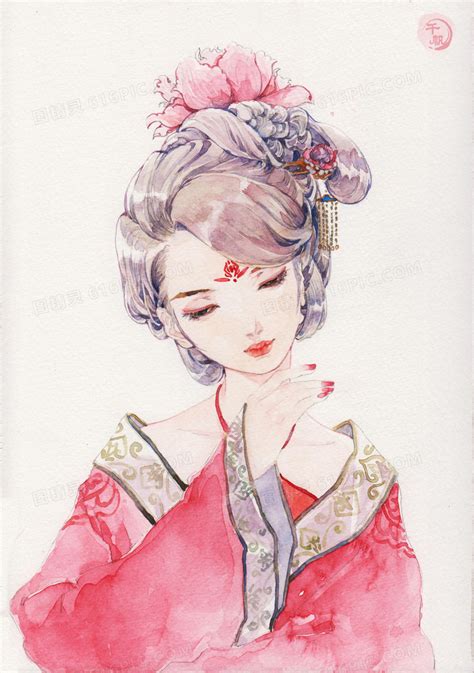 手绘美女图片