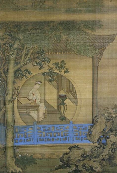 Beauty in Garden, Qing dynasty, dated 1745, Yin Shi (active c.1745 ...