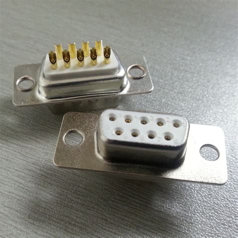 RS232/485/PLC 2排9针DB9焊线式蓝胶公头后卯VGA接口/串口插座-淘宝网