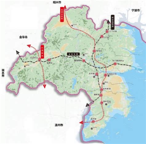 台州十四五规划的沿海高铁线位图-讲白搭-台州19楼