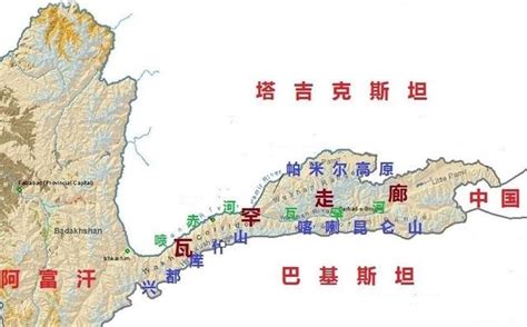 瓦罕走廊地图图片