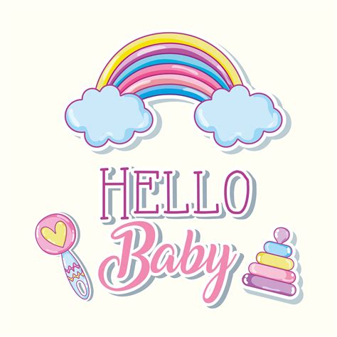 Hello baby cartoons card 624650 Vector Art at Vecteezy