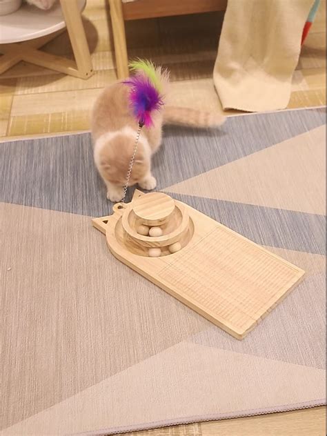 2021新款猫玩具转盘猫抓板一体逗猫棒实木猫咪玩具磨爪逗猫用品-阿里巴巴