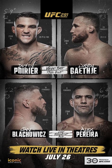 UFC 291 Poirier vs Gaethje 2 Movie Times | Showbiz Waxahachie