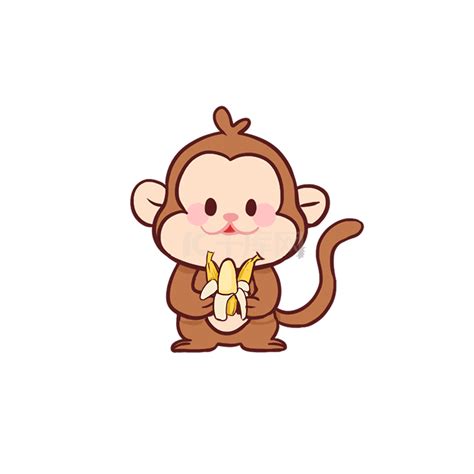 可爱动物猴子爬树手绘插画psd素材图片免费下载-千库网