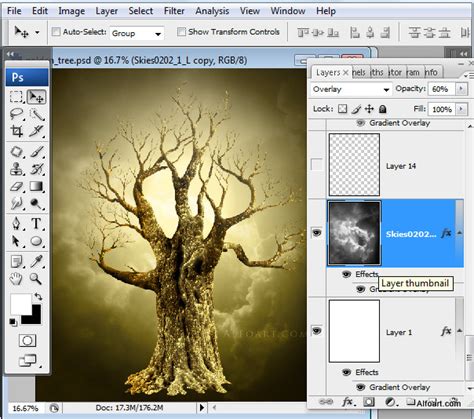 PhotoShop打造闪金光的金苹果树超现实图片效果教程[PhotoShop资源网|PS教程|PSD模板|照片处理|PS素材|背景图片|字体 ...