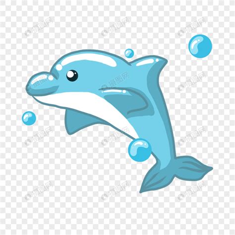 卡通蓝色海豚插图元素素材下载-正版素材401267494-摄图网