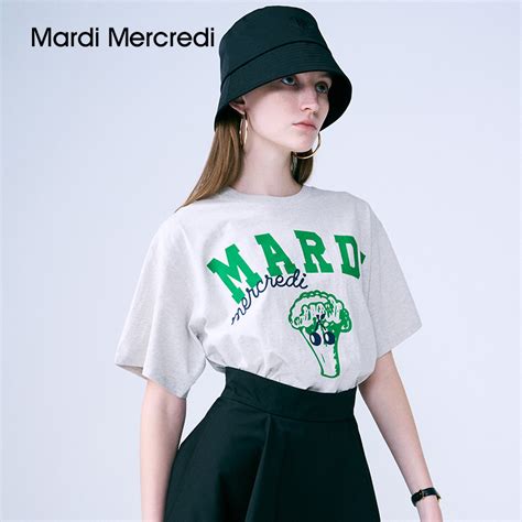 MardiMercredi韩国小众设计师潮牌西兰花纯棉短袖T恤宽松男女夏季