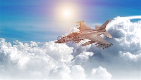 高空云层中飞行的战斗机图片素材-正版创意图片400554435-摄图网