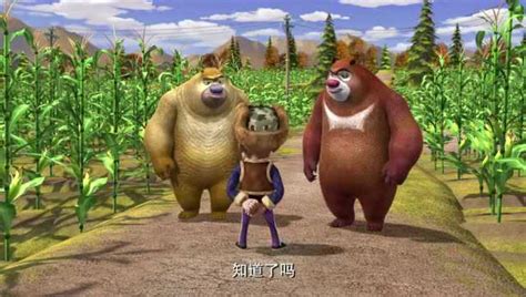熊出没之秋日团团转 熊大熊二帮光头强收玉米全集少儿动画片