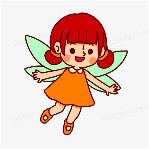 可爱的飞行小精灵卡通插画矢量素材 Cute Flying Fairy – 设计小咖