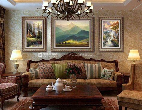 新中式客厅装饰画现代简约抽象山水壁画沙发背景墙意境挂画三联画-美间设计