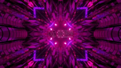3d插图光学幻象抽背景粉色和紫的荧光线颜有闪和点在远方隧道内形成几何模式发光细胞以闪亮灯三维插图未来派荧光的错觉图片素材-正版创意图片 ...