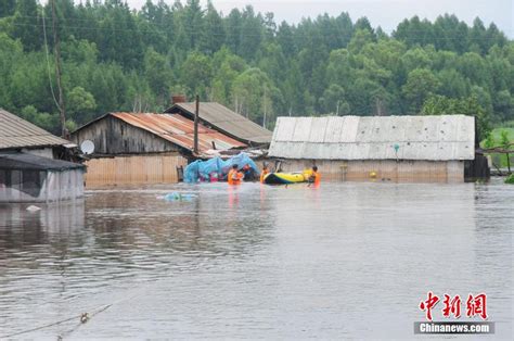 高清：黑龙江伊春发生洪涝灾害 房屋被淹--地方领导--人民网