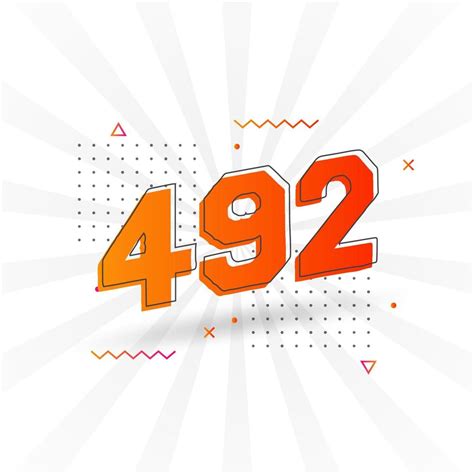 3D 492 number font alphabet. White 3D Number 492 with yellow background ...