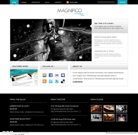 黑白搭配CSS网站模板是一款由黑色和白色两种背景搭配的企业网站模板下载。_金屋文档