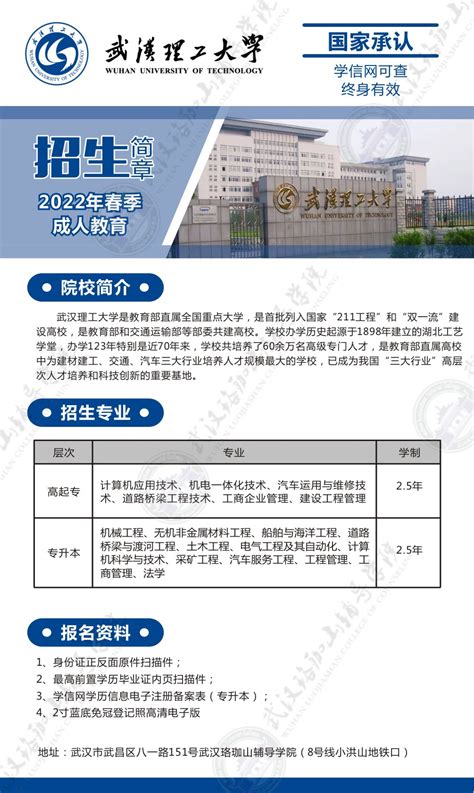 湖北工业大学2021成人高等教育招生简章-湖北继续教育学院