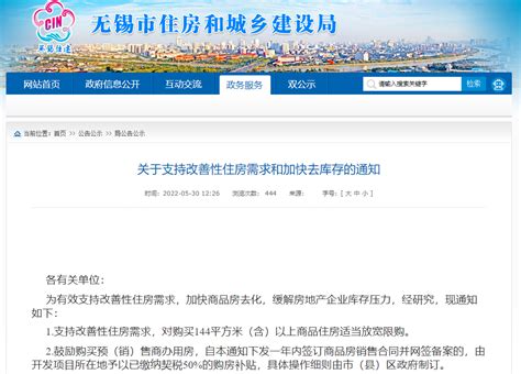 江苏无锡：对购买144平方米以上商品住房适当放宽限购-中国质量新闻网