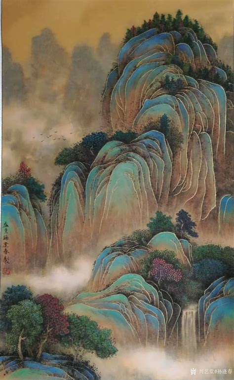 重彩画图片