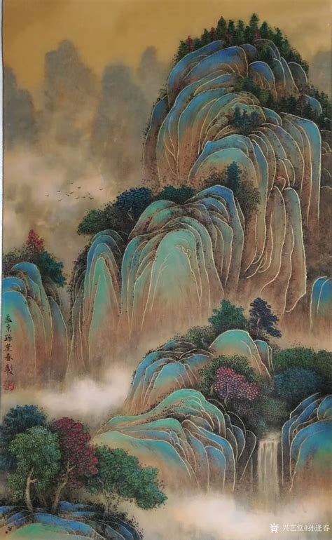 国画作品|山水画-桃源胜地|谷风_兴艺堂