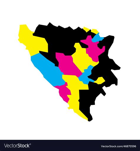 Bosnia and herzegovina political map of Royalty Free Vector