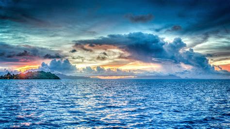 美丽大海图片-蓝天白云下的美丽大海素材-高清图片-摄影照片-寻图免费打包下载