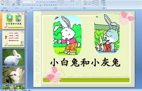 小学一年级语文——小白兔和小灰兔 PPT课件