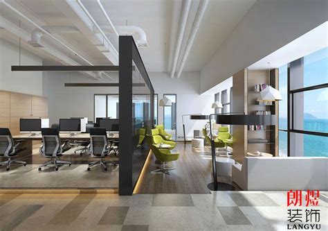 1000平方办公室装修-办公室装修效果图-成都朗煜公装公司