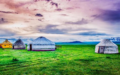 草原上的蒙古包图片自然风景桌面壁纸-壁纸图片大全