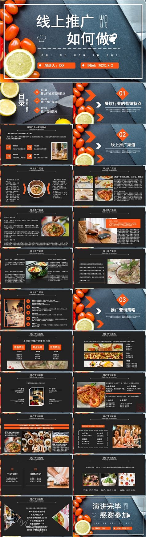 餐饮业线上推广培训动态PPT模板免费下载_编号z66cw2jez_图精灵