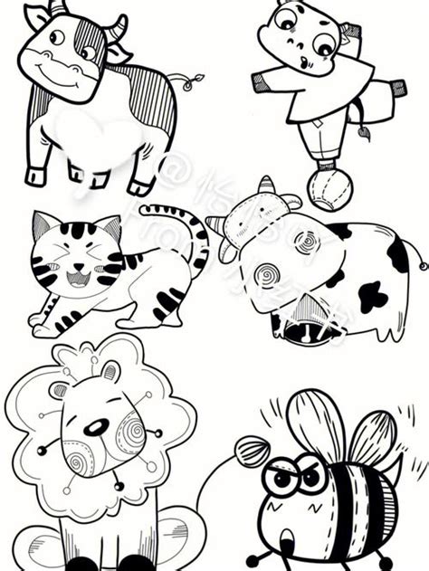 6种小动物简笔画 6种小动物简笔画图片 | 抖兔教育