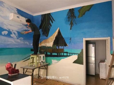 家庭玄关过道走廊手绘墙系列案例-天津墙体彩绘墙绘价格壁画涂鸦