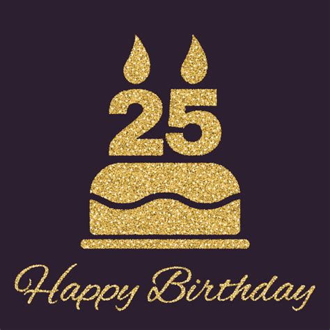 矢量生日快乐图片-矢量25岁蜡烛的生日蛋糕插图素材-高清图片-摄影照片-寻图免费打包下载