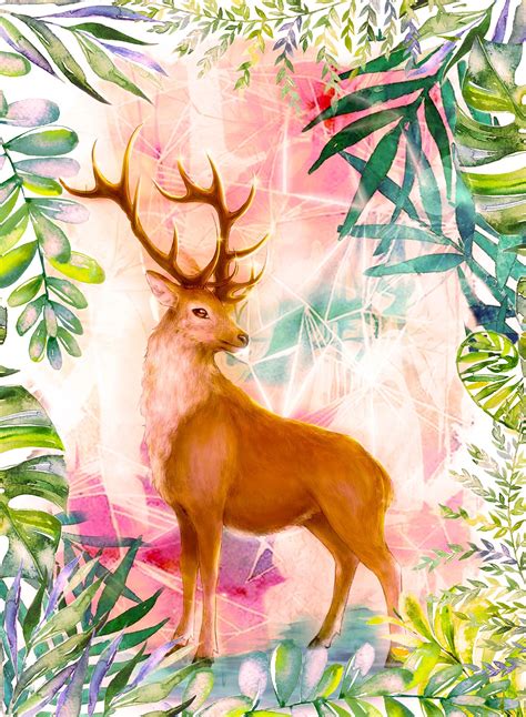 《鹿》水墨水彩结合。|纯艺术|绘画|WU谷杂陈丶 - 原创作品 - 站酷 (ZCOOL)