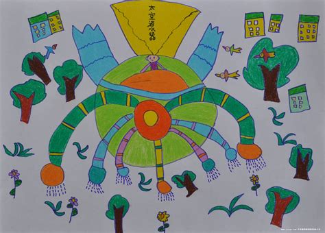 小学生科幻画《树屋森林》欣赏-露西学画画