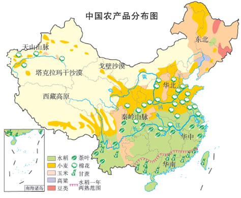 中国农业分布图图片