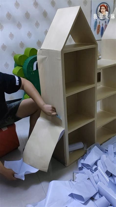 废纸箱做书架的方法 纸箱书架的制作教程_爱折纸网
