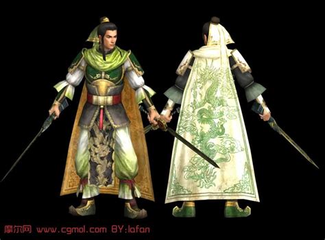 《真三国无双5》手持双剑的刘备,3D游戏角色模型_历史角色_游戏角色_3D模型免费下载_摩尔网