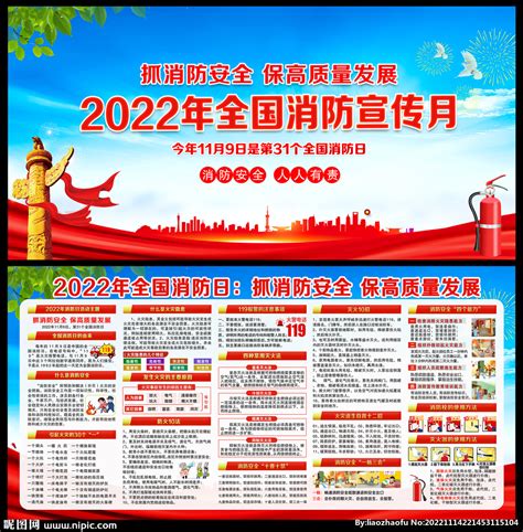 2022年消防宣传月主题展板设计图__广告设计_广告设计_设计图库_昵图网nipic.com
